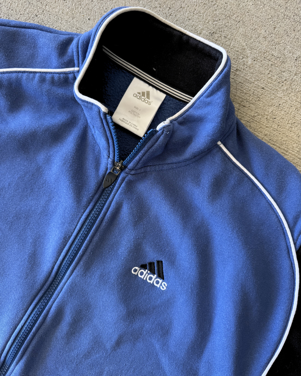 00s ADIDAS ZIP UP JUMPER - M