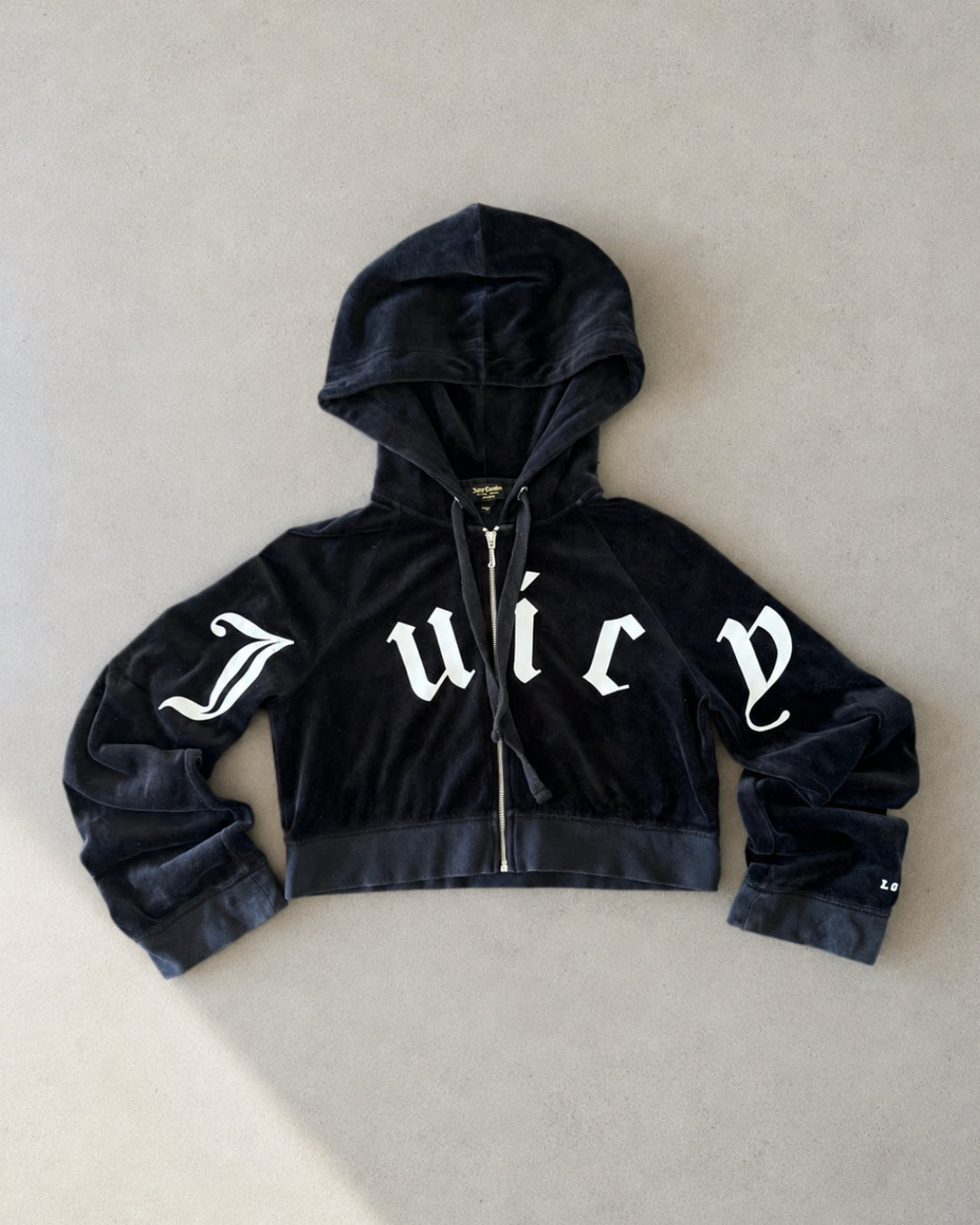 Y2K JUICY COUTURE CROPPED HOODIE - XS